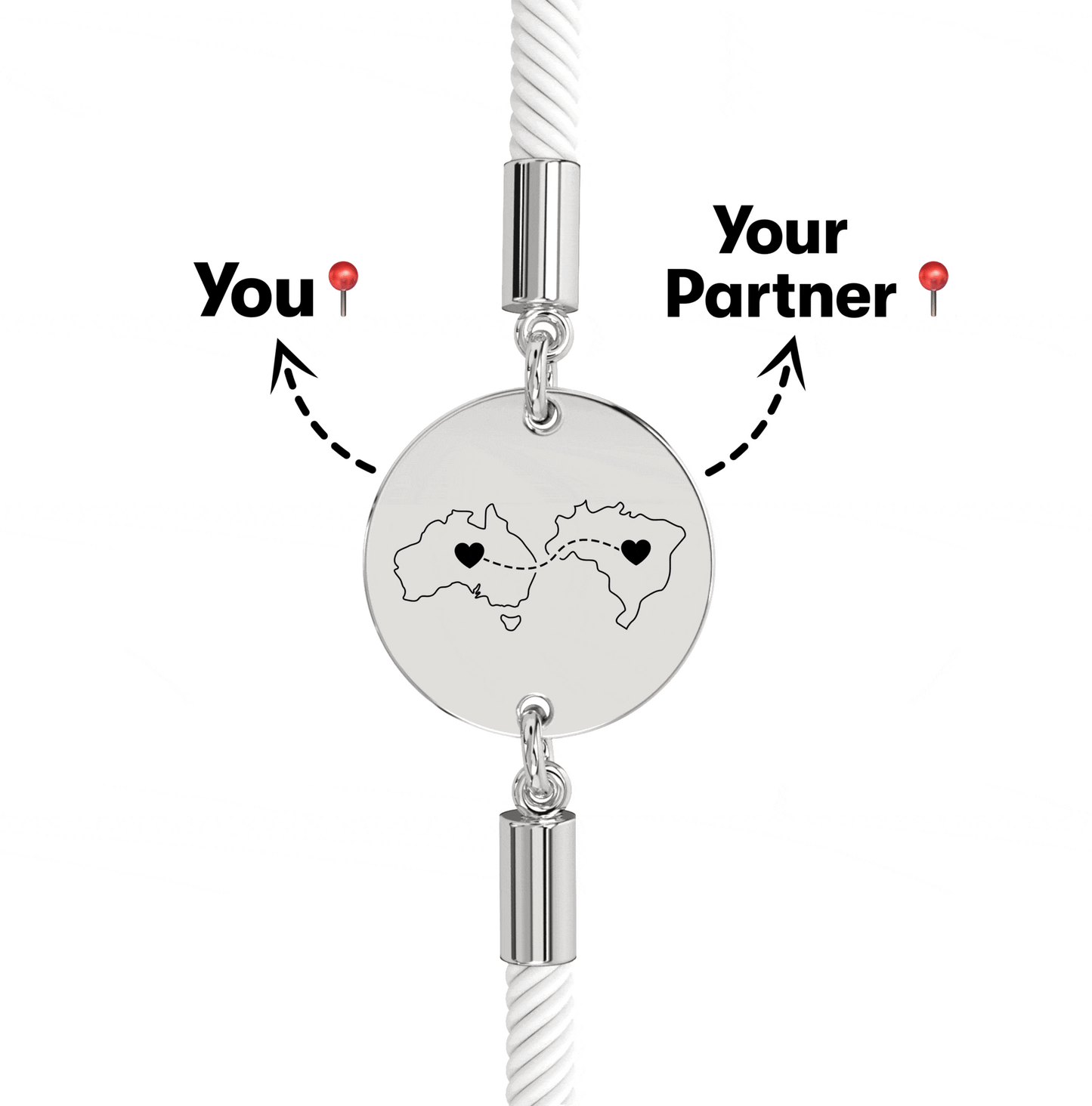 Long Distance Engraved Bracelet