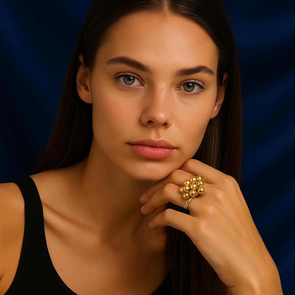 Golden Cluster Ring