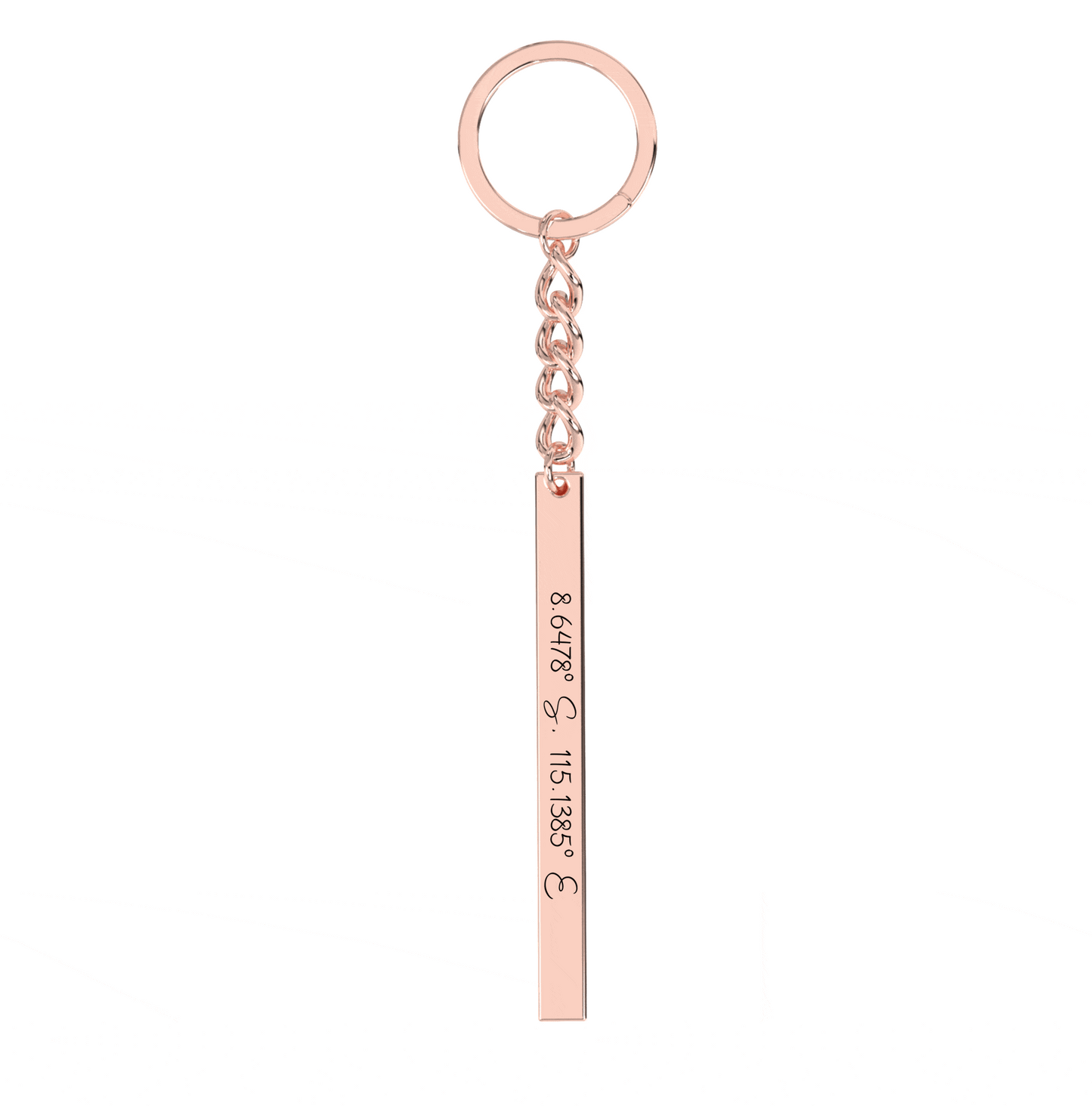 Coordinate Engraved Keychain