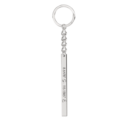 Coordinate Engraved Keychain