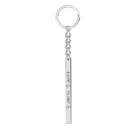 Coordinate Engraved Keychain