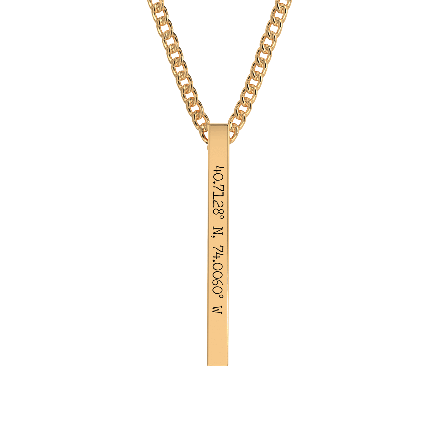 Coordinate Engraved Bar Necklace