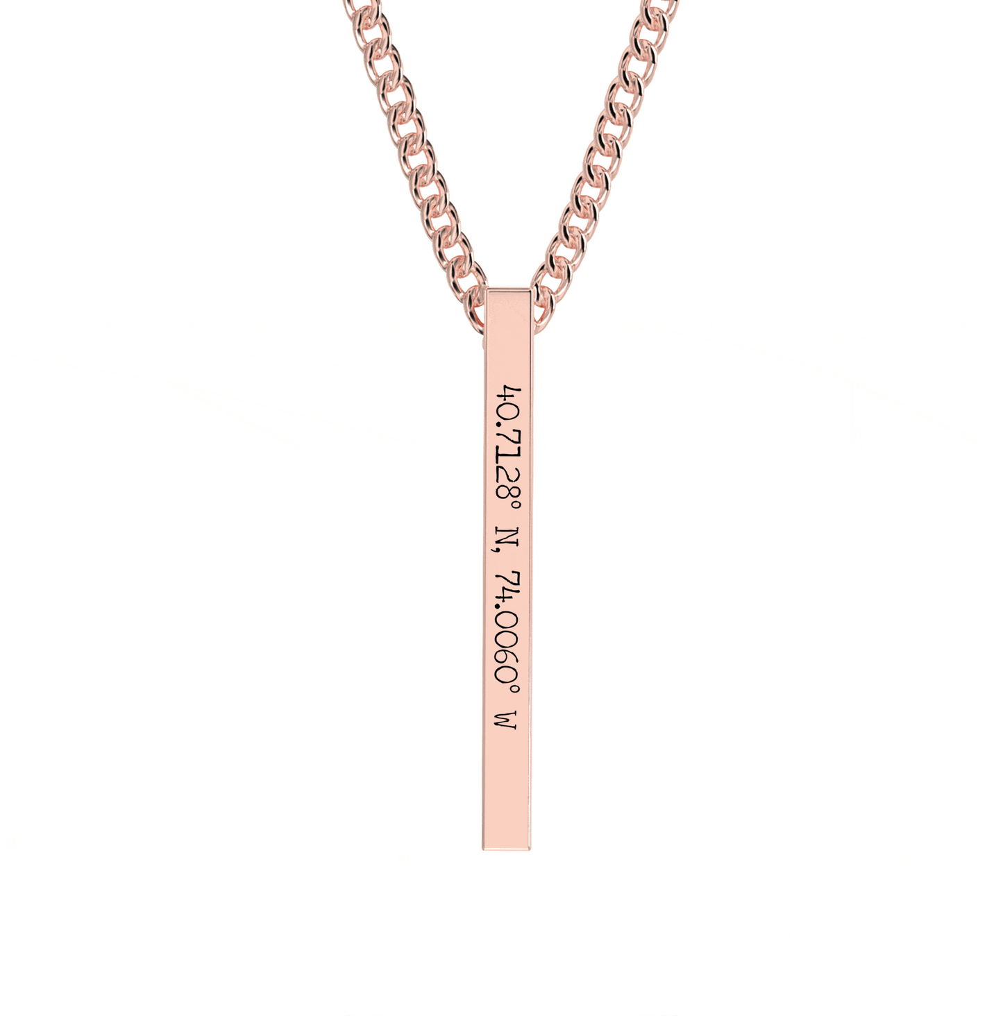 Coordinate Engraved Bar Necklace