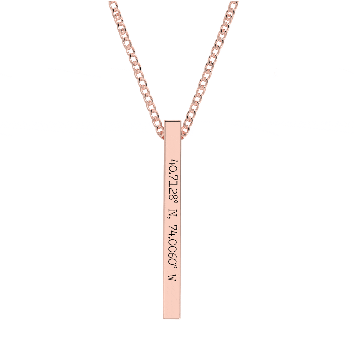 Coordinate Engraved Bar Necklace