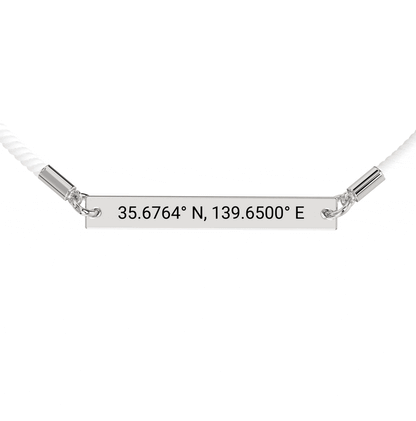 Coordinate Engraved Rope Bracelet
