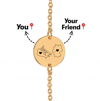 Long Distance Engraved Anklet/Bracelet