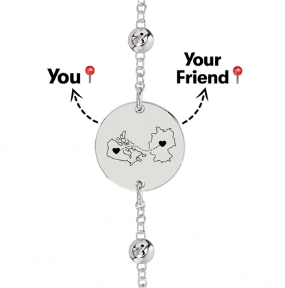 Long Distance Engraved Anklet/Bracelet