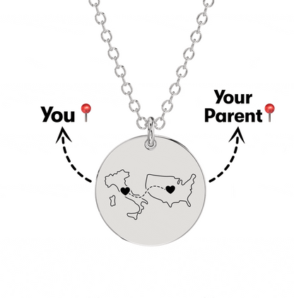 Long Distance Engraved Necklace