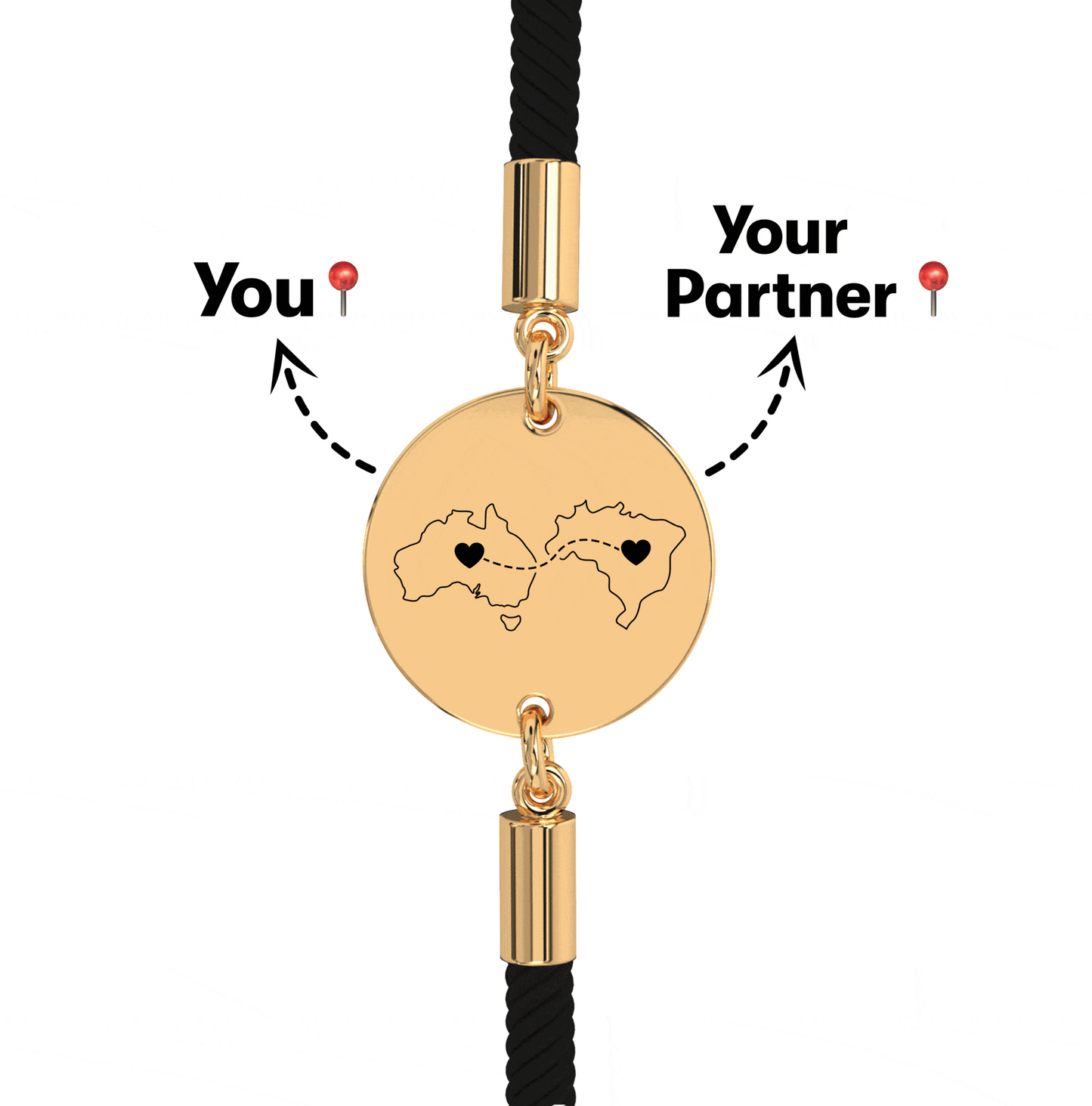 Long Distance Engraved Bracelet