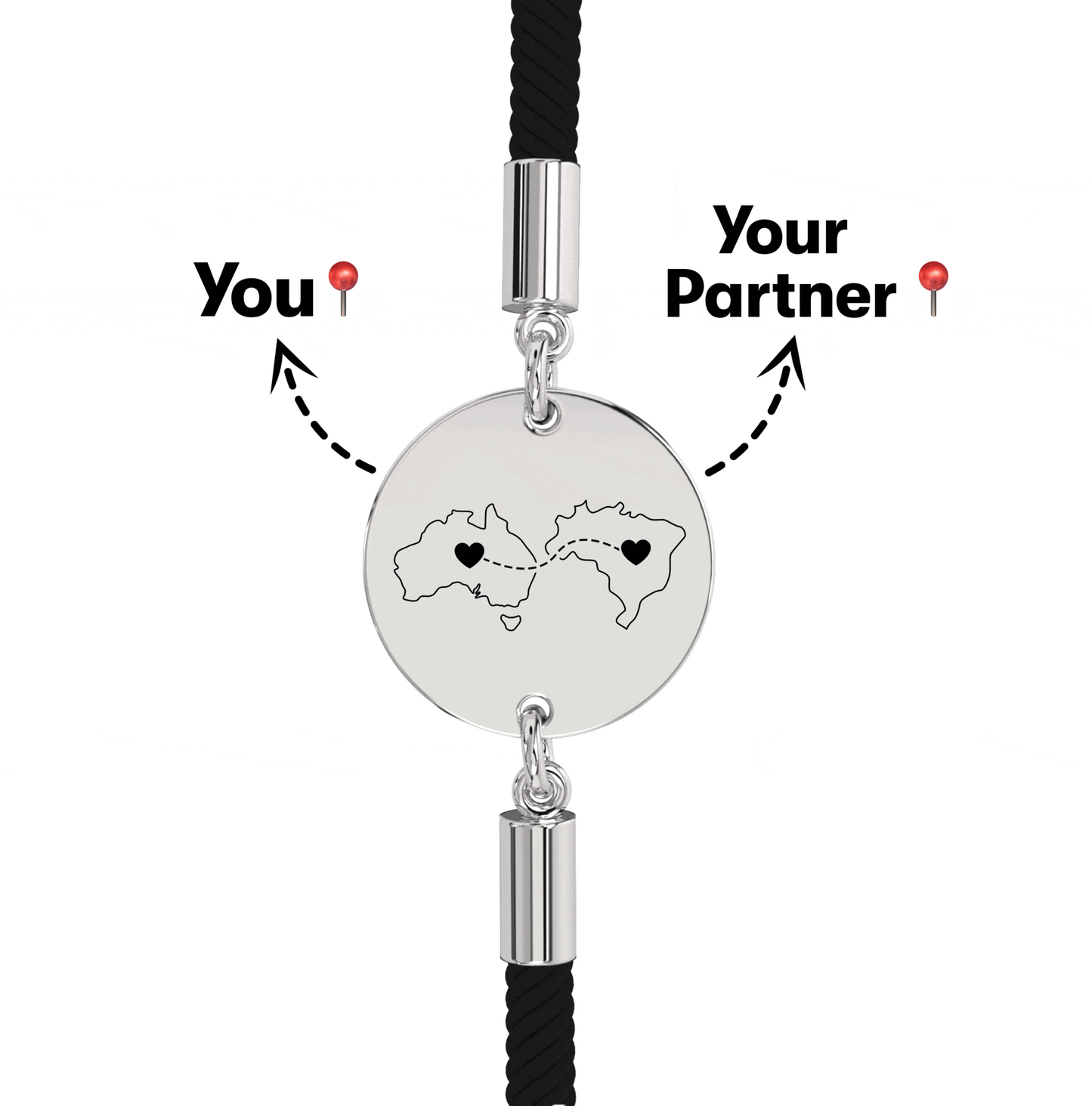 Long Distance Engraved Bracelet