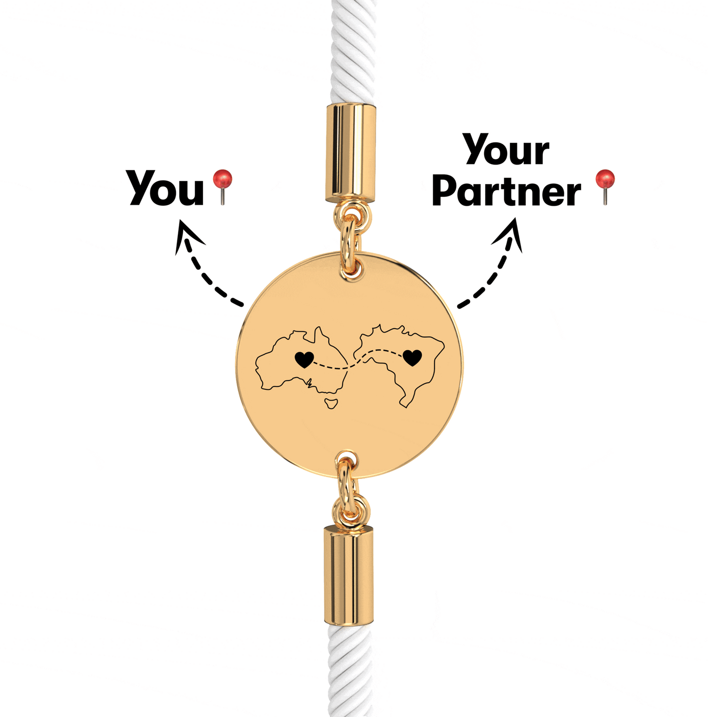 Long Distance Engraved Bracelet
