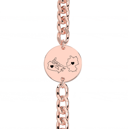 Dual Maps Engraved Chunky Bracelet