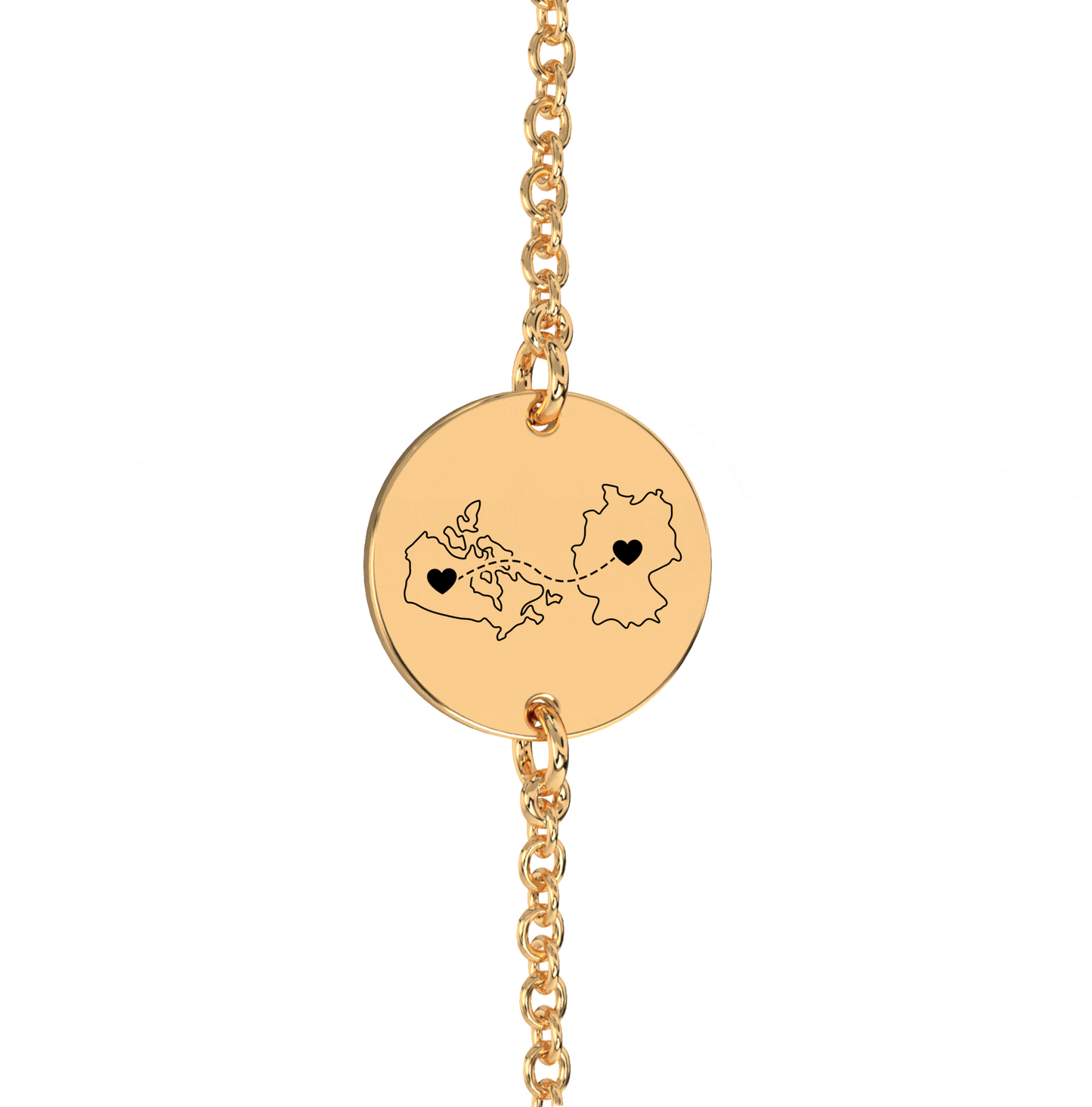 Dual Maps Engraved Anklet/Bracelet