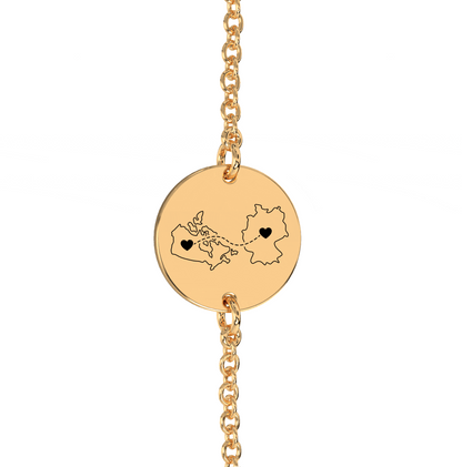 Dual Maps Engraved Anklet/Bracelet