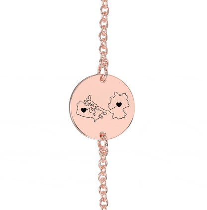 Dual Maps Engraved Anklet/Bracelet