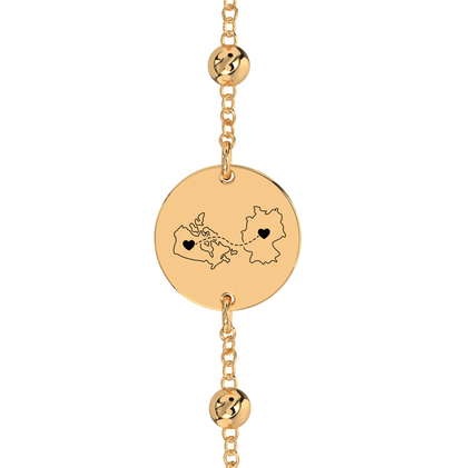 Dual Maps Engraved Anklet/Bracelet