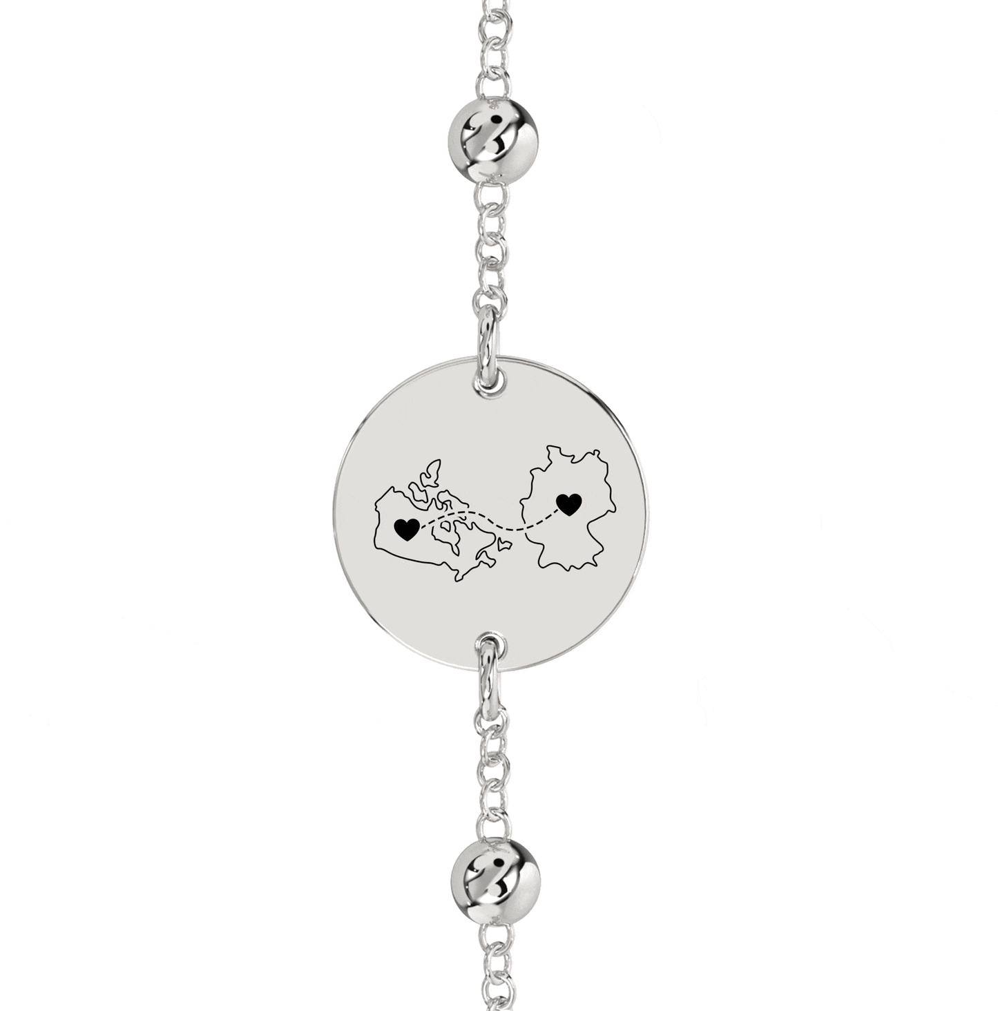 Dual Maps Engraved Anklet/Bracelet