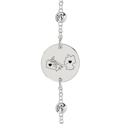 Dual Maps Engraved Anklet/Bracelet