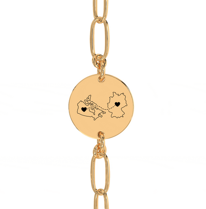 Dual Maps Engraved Anklet/Bracelet