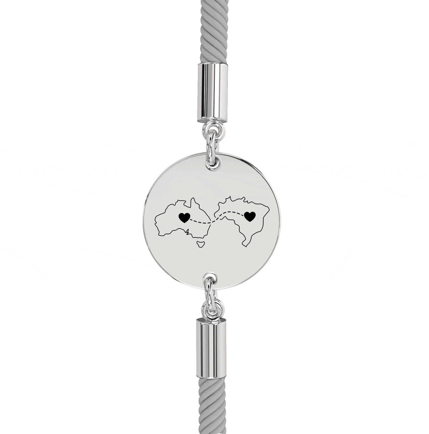 Dual Maps Engraved Bracelet
