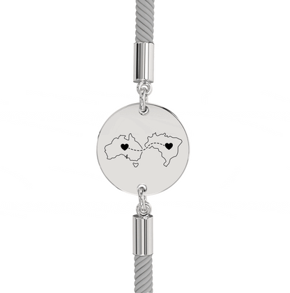 Dual Maps Engraved Bracelet