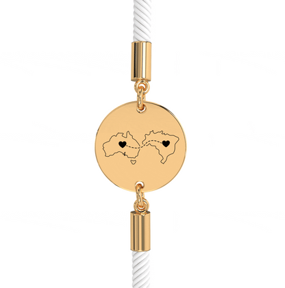 Dual Maps Engraved Bracelet