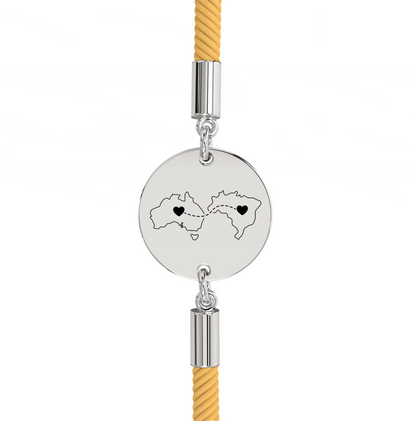 Dual Maps Engraved Bracelet